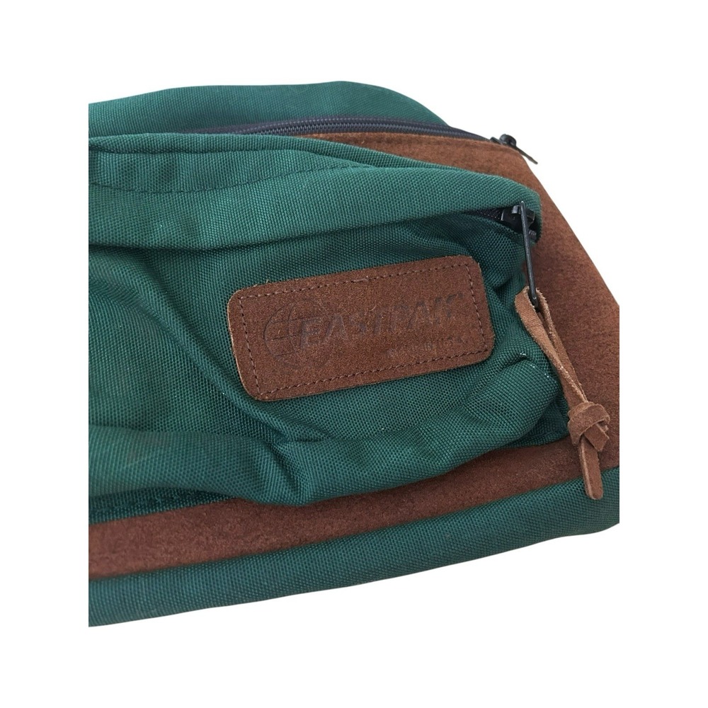 Vintage Eastpak Green Canvas & Suede Hiking Excursion Hip Fanny Pack Bag USA - Picture 2 of 6